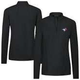 Toronto Blue Jays Levelwear Women's Upright Insignia 2.0 Quarter-Zip Tri-Blend Top Black