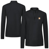 Houston Astros Levelwear Women's Upright Insignia 2.0 Quarter-Zip Tri-Blend Top Black
