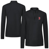 Boston Red Sox Levelwear Women's Upright Insignia 2.0 Quarter-Zip Tri-Blend Top Black