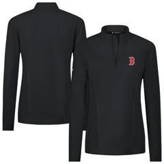 Boston Red Sox Levelwear Women's Upright Insignia 2.0 Quarter-Zip Tri-Blend Top Black