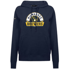 Milwaukee Brewers Levelwear Women's Adorn Banner Arch Hoodie Navy
