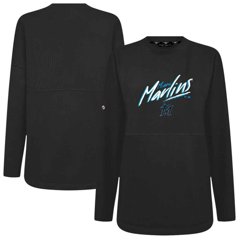 Miami Marlins Levelwear Women's Oversized Beaudry Sizzle Top Black
