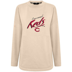Cincinnati Reds Levelwear Women's Oversized Beaudry Sizzle Top Khaki