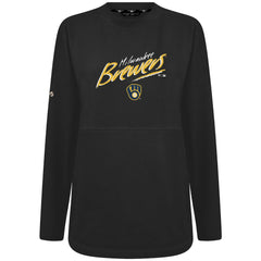 Milwaukee Brewers Levelwear Women's Oversized Beaudry Sizzle Top Black