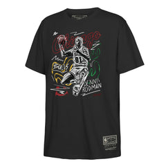 Dennis Rodman Chicago Bulls Youth Chalked Up T-Shirt sale - Black outlet