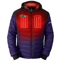Baltimore Ravens ActionHeat 5V Battery Heated Full-Zip Hoodie Puffer Jacket - Purple on sale