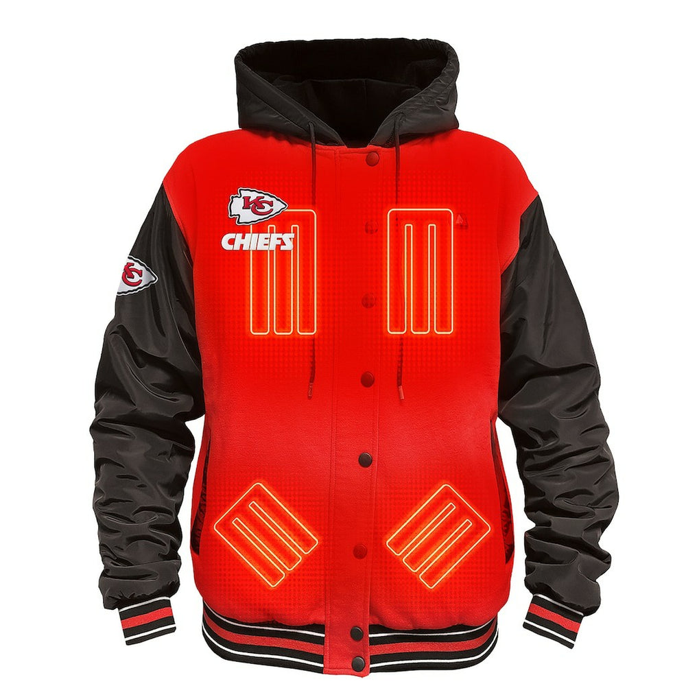 Kansas City Chiefs ActionHeat 5V Battery Heated Full-Snap Varsity Jacket - Red/Black sale