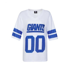 New York Giants Cuce Women's Rhinestone V-Neck Tunic - White sale