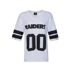 Las Vegas Raiders Cuce Women's Rhinestone V-Neck Tunic - White online