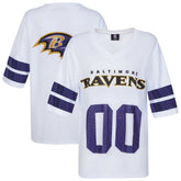 Baltimore Ravens Cuce Women's Rhinestone V-Neck Tunic - White for sale