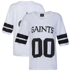 New Orleans Saints Cuce Women's Rhinestone V-Neck Tunic - White discount