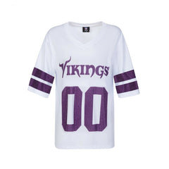 Minnesota Vikings Cuce Women's Rhinestone V-Neck Tunic - White outlet