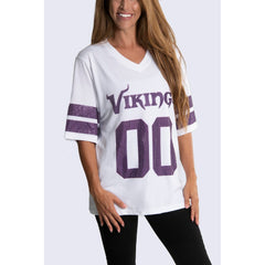 Minnesota Vikings Cuce Women's Rhinestone V-Neck Tunic - White outlet