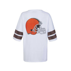 Cleveland Browns Cuce Women's Rhinestone V-Neck Tunic - White cheap