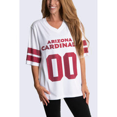 Arizona Cardinals Cuce Women's Rhinestone V-Neck Tunic - White discount