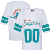 Miami Dolphins Cuce Women's Rhinestone V-Neck Tunic - White for sale