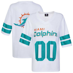 Miami Dolphins Cuce Women's Rhinestone V-Neck Tunic - White for sale