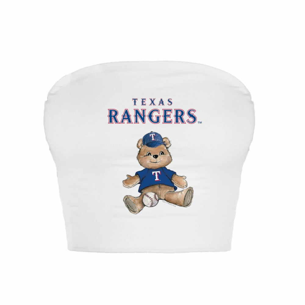 Texas Rangers Tiny Turnip Women's Teddy Bear Crop Tube Top White