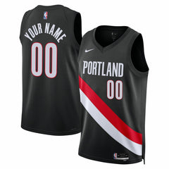 Portland Trail Blazers Unisex Swingman Custom Jersey - Icon Edition - Black cheap