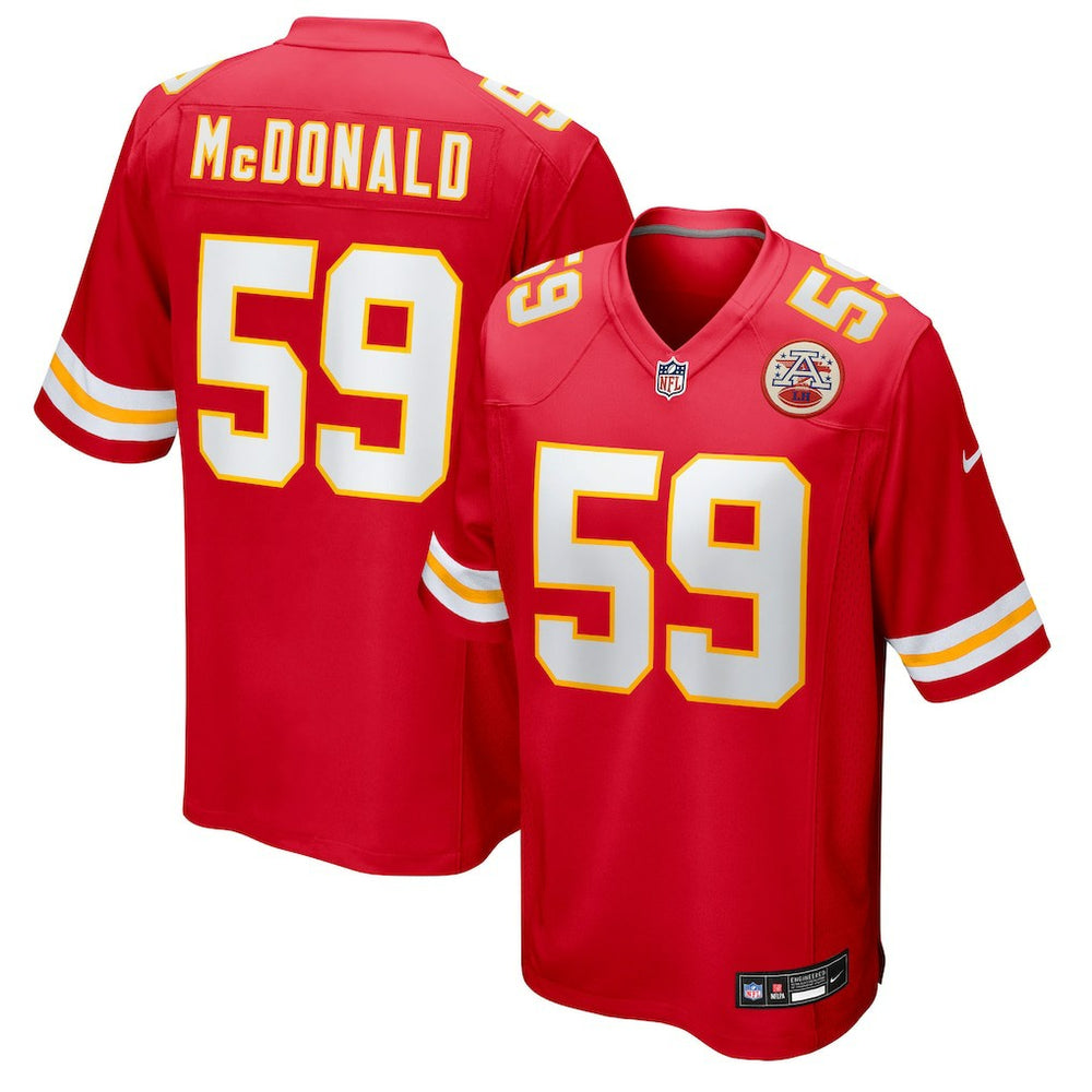Cooper McDonald Kansas City Chiefs Team Game Jersey - Red for sale