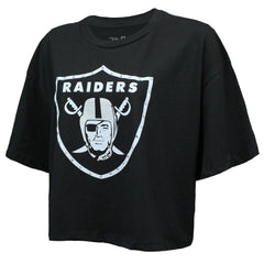 Maxx Crosby Las Vegas Raiders Majestic Threads Women's Swarovski Crystals Boxy Cropped Name & Number T-Shirt - Black on sale