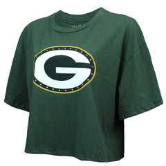 Jordan Love Green Bay Packers Majestic Threads Women's Swarovski Crystals Boxy Cropped Name & Number T-Shirt - Green discount