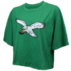 Saquon Barkley Philadelphia Eagles Majestic Threads Women's Swarovski Crystals Boxy Cropped Name & Number T-Shirt - Kelly Green outlet