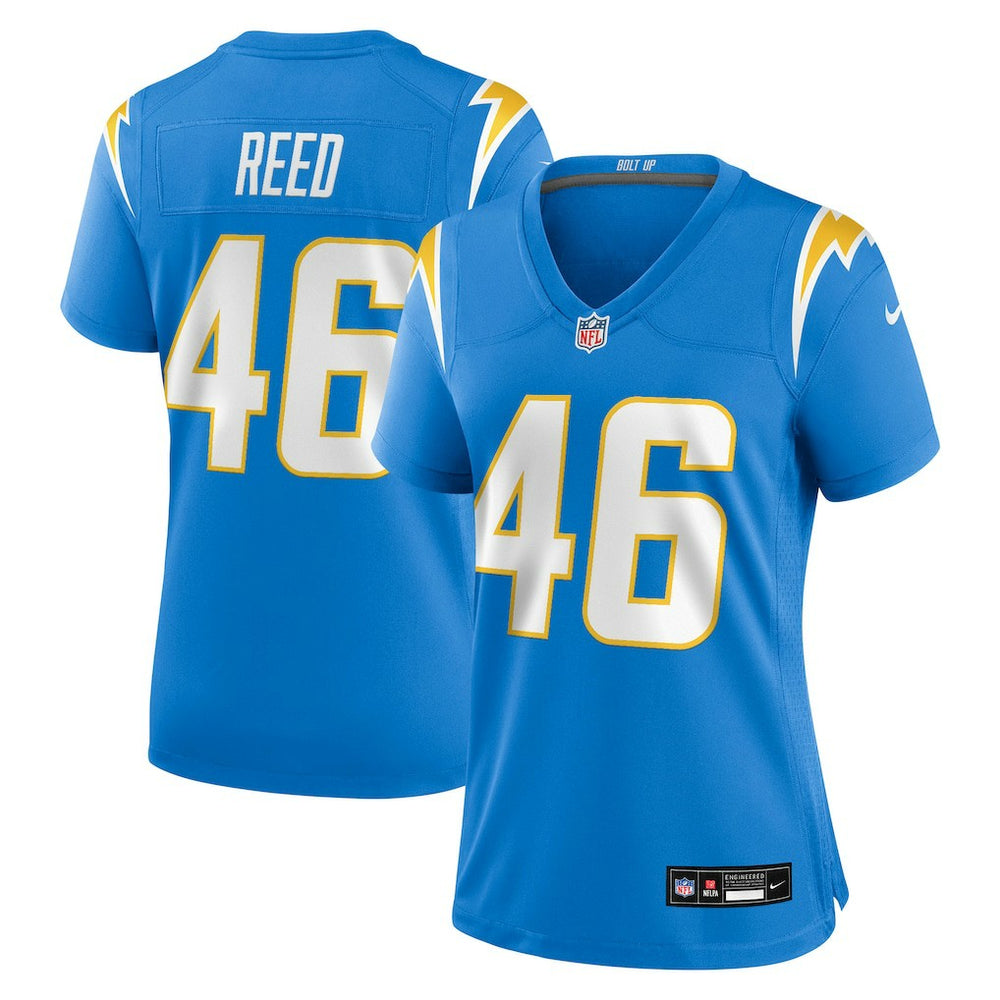 Nikko Reed Los Angeles Chargers Women's Team Game Jersey - Powder Blue sale