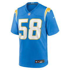 Marlowe Wax Los Angeles Chargers Team Game Jersey - Powder Blue cheap