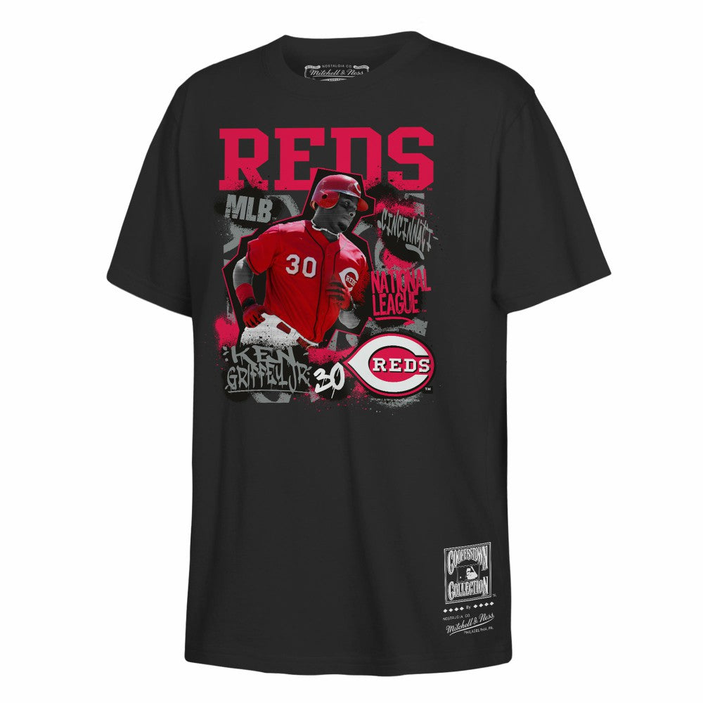 Ken Griffey Jr. Cincinnati Reds Youth Cooperstown Star Moment T-Shirt Black