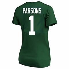 Micah Parsons Green Bay Packers Women's Plus Size Name & Number V-Neck T-Shirt - Green cheap