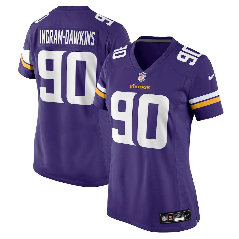 Tyrion Ingram-Dawkins Minnesota Vikings Women's Team Game Jersey - Purple outlet