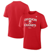 Philadelphia Phillies Youth 2025 NL East Division Champions Locker Room T-Shirt Red