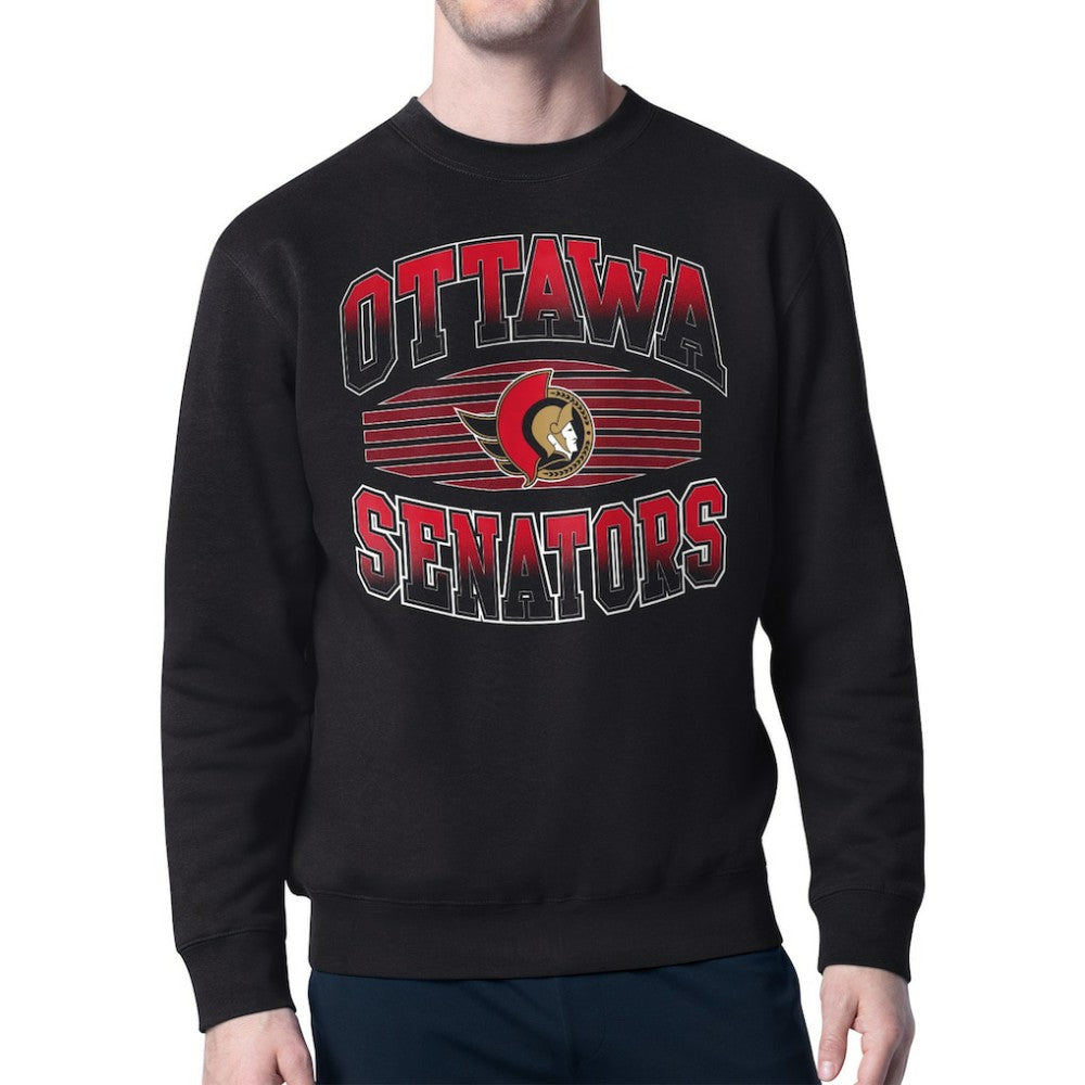Ottawa Senators Starter Team Grit Graphic Fleece Pullover Sweatshirt - Black Sweatshirts