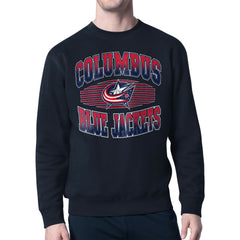 Columbus Blue Jackets Starter Team Grit Graphic Fleece Pullover Sweatshirt - Navy Sweatshirts