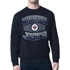 Winnipeg Jets Starter Team Grit Graphic Fleece Pullover Sweatshirt - Navy Sweatshirts