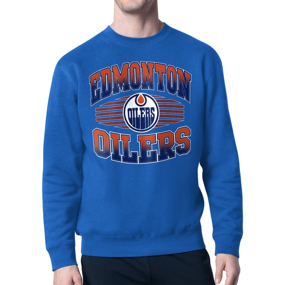 Edmonton Oilers Starter Team Grit Graphic Fleece Pullover Sweatshirt - Royal Sweatshirts