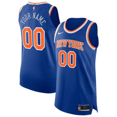 New York Knicks Authentic Custom Jersey - Icon Edition - Blue outlet