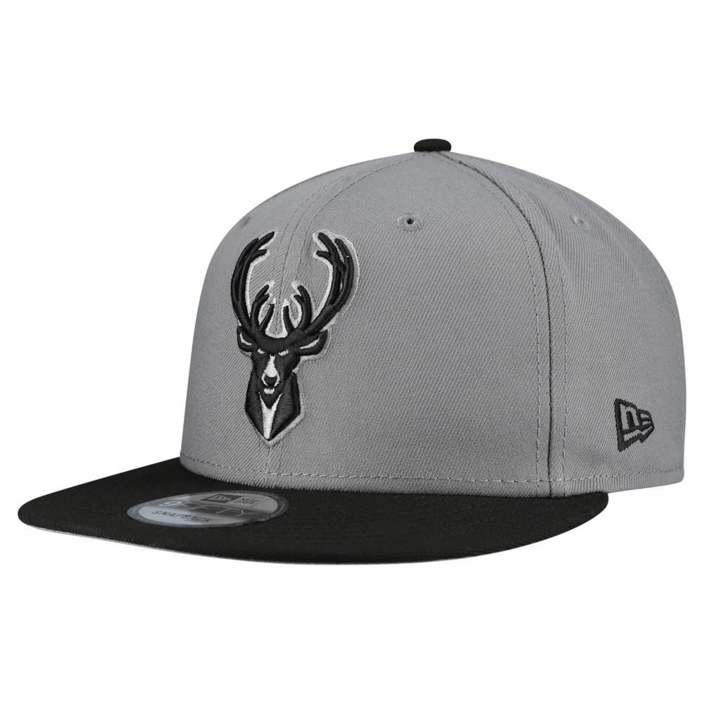 Milwaukee Bucks Core Logo Storm Gray Two-Tone 9FIFTY Snapback Hat - Gray shop