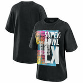 Super Bowl LX WEAR by Erin Andrews Women's Vintage Boyfriend T-Shirt - Black discount