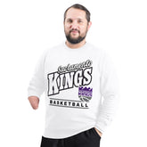 Sacramento Kings G-III Sports by Carl Banks Adaptive Headliner Fleece Crewneck Sweatshirt - White discount