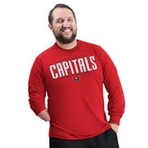 Washington Capitals G-III Sports by Carl Banks Adaptive Mesh Effect Long Sleeve T-Shirt - Red T-shirts