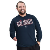 Columbus Blue Jackets G-III Sports by Carl Banks Adaptive Mesh Effect Long Sleeve T-Shirt - Navy T-shirts