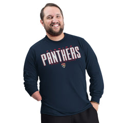 Florida Panthers G-III Sports by Carl Banks Adaptive Mesh Effect Long Sleeve T-Shirt - Navy T-shirts