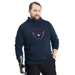 Washington Capitals G-III Sports by Carl Banks Adaptive Classic Team Arc Fleece Hoodie - Navy Hoodies