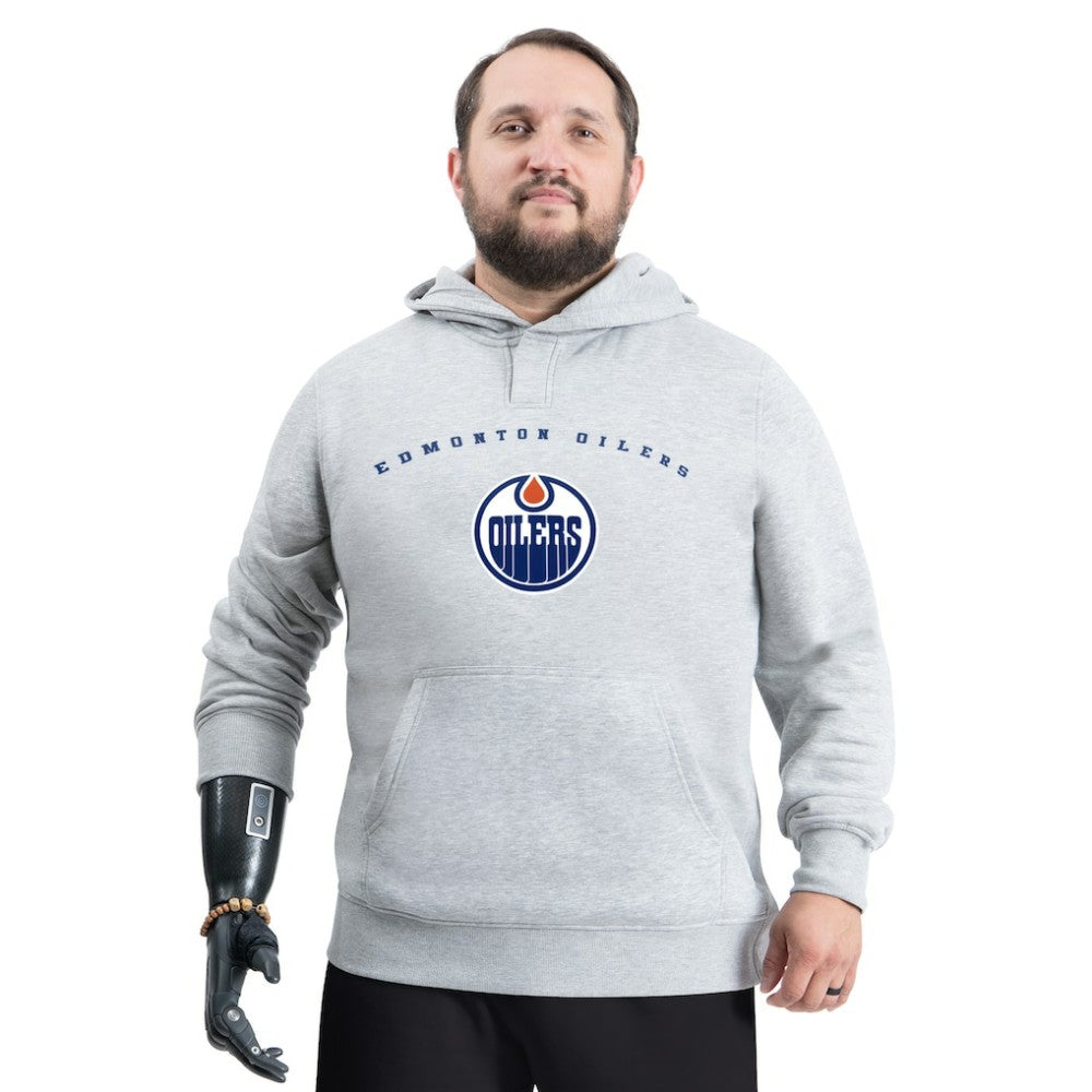 Edmonton Oilers G-III Sports by Carl Banks Adaptive Classic Team Arc Fleece Hoodie - Gray Hoodies
