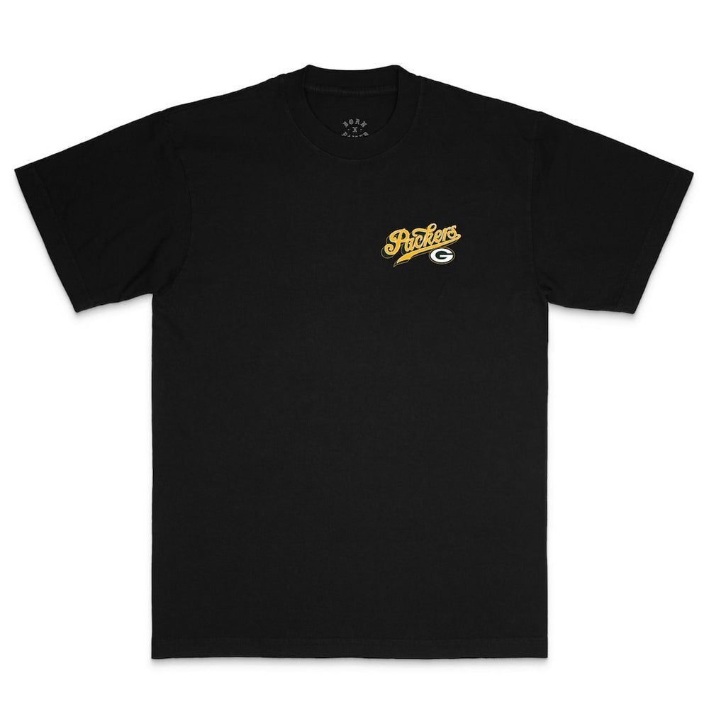 Green Bay Packers Born x Raised Unisex Pro Script T-Shirt - Black cheap