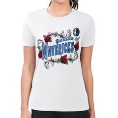 Dallas Mavericks G-III 4Her by Carl Banks Women's Super-Slim Fit Lightweight Roses Crew Neck T-Shirt sale - White shop