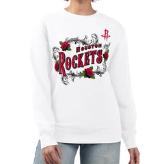 Houston Rockets G-III 4Her by Carl Banks Women's Roses Fleece Tri-Blend Sweatshirt sale - White cheap