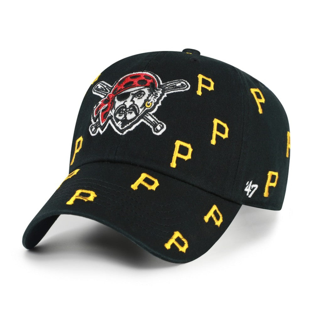Pittsburgh Pirates Women's Confetti Clean Up Adjustable Hat Black